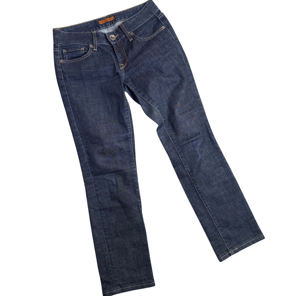Arden B Low Rise Straight Leg Denim Jeans Womens 28 Blue Dark Wash Stretch